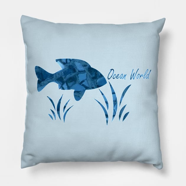 Fish and algae. The world of the ocean. Pillow by Design images