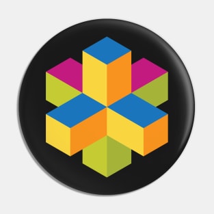 Isometric abstract color cubes Pin