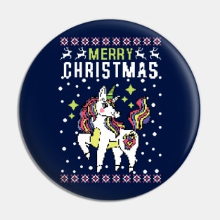 Merry Christmas Unicorn Pin