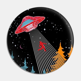 Take Me With You Alien Spaceship Pin