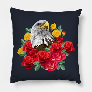eagle with roses Pillow