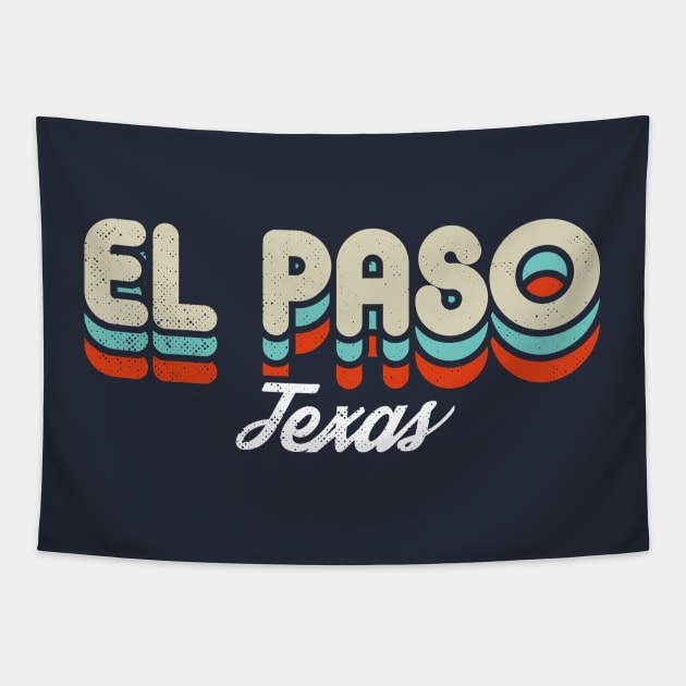 Retro El Paso Texas Blue Tapestry by rojakdesigns