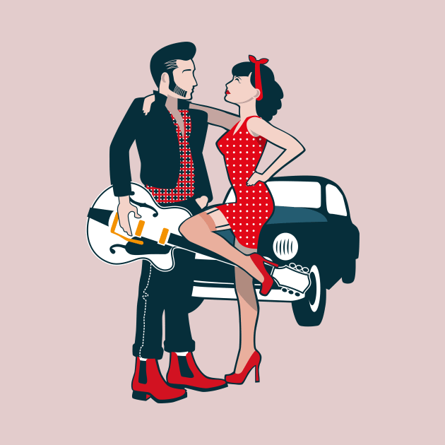 Rockabilly couple by krzykostrowski