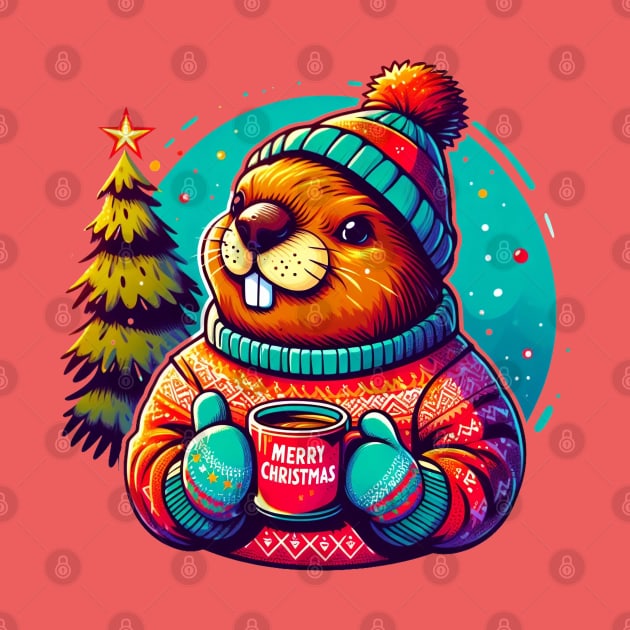 Funny Beavers Christmas by BukovskyART