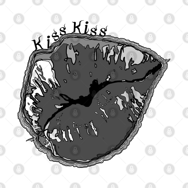 Kiss Kiss, Rock and Roll t-shirt, Lip lock, Everyday Tee, Urban shirt, Love t-shirt, Passion top, Gothic clothes by AYar