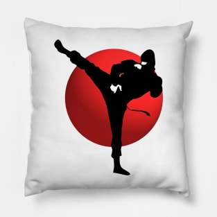 Ninja Kicking Pose - Japanese Martial Arts Pillow