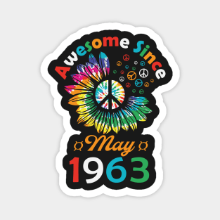 Funny Birthday Quote, Awesome Since May 1963, Retro Birthday Magnet