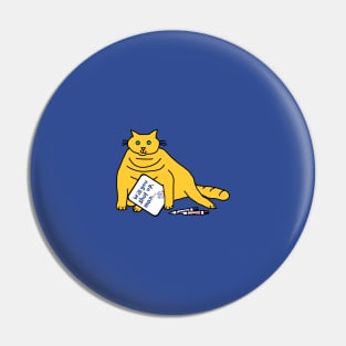 Small Chubby Cat with Joe Biden First Debate Quote Pin