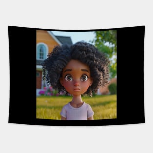 Cute Curly Haired Girl Tapestry