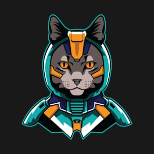 cyborg cat Illustration T-Shirt