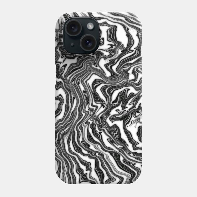 Waved vortex plastic pattern black Phone Case by ngmx