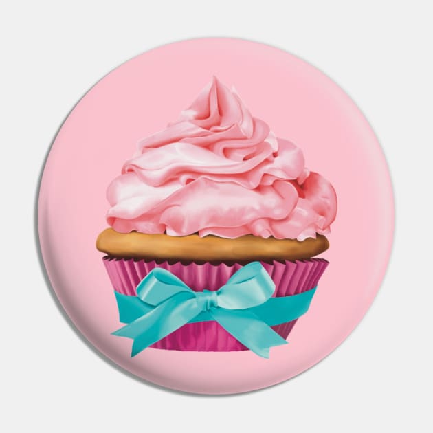 Muffin with pink topping Pin by GreenZebraArt