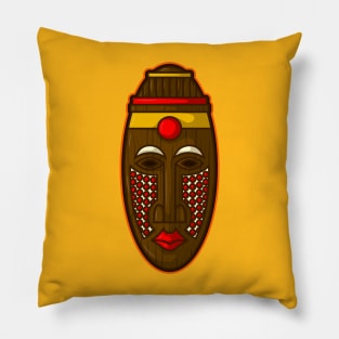 Ancient african aboriginal mask design Pillow