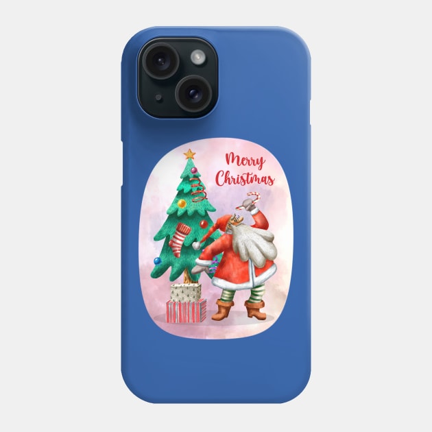 Santa is ready to share Christmas gifts Phone Case by Athikan