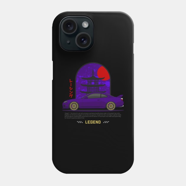 Tuner Purple Silvia S15 JDM Phone Case by GoldenTuners