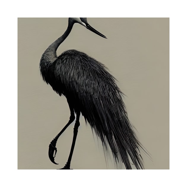 Inked Crane by Crestern