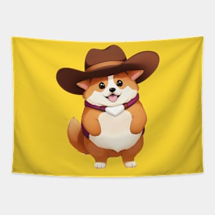 Cute Cowboy Corgi Tapestry