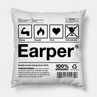 Earper Shipping Label - Wynonna Earp - Black Font Pillow