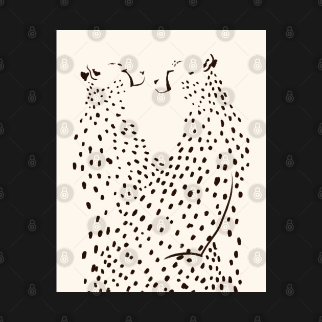 Cheetah Boho Minimal Black and White by Trippycollage