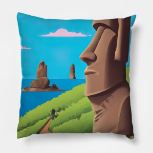 Moai Monumental Statues Pillow