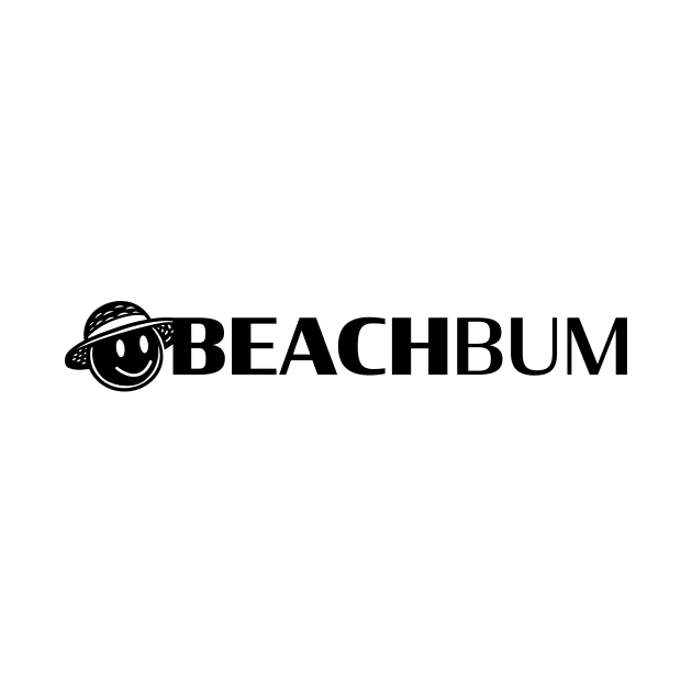 Beach Bum: Smiley Face (Black) by Long Legs Design