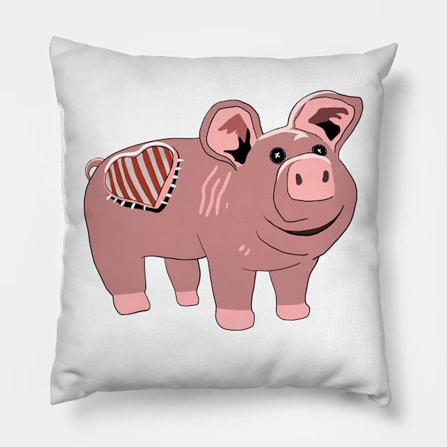 Cute Slumberland Plush Pig Pillow by PG Illustration