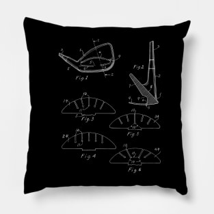 Golf Club Head Vintage Patent Drawing Pillow