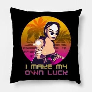 Tomb Raider - Lara Croft - I Make My Own Luck Pillow