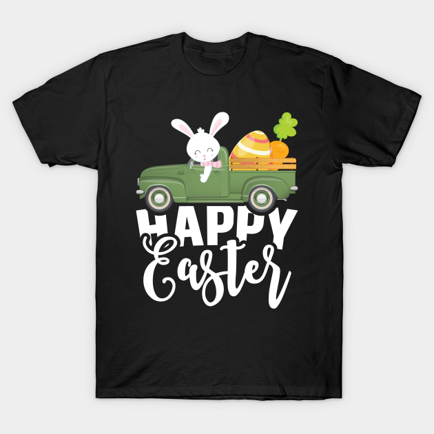 Happy Easter Vintage Truck Bunny - Happy Easter - T-Shirt