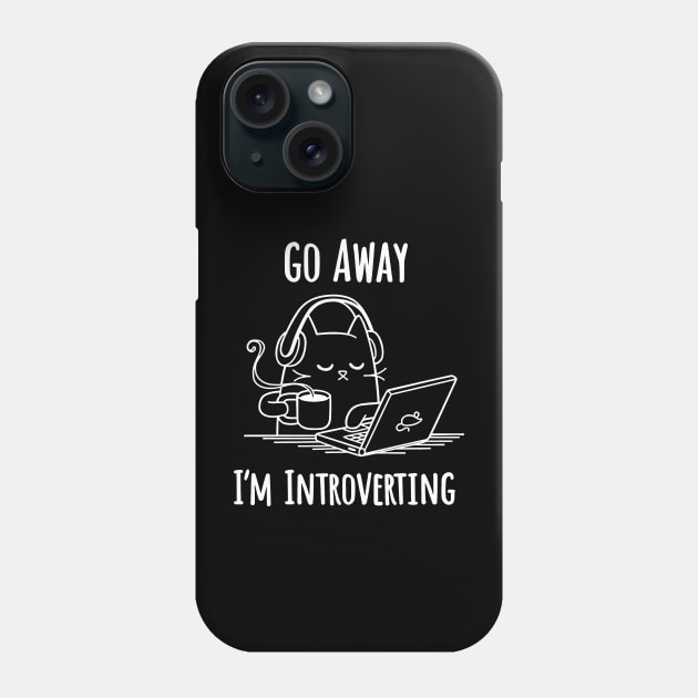 Go Away I'm Introverting Funny Cat Phone Case by AbundanceSeed