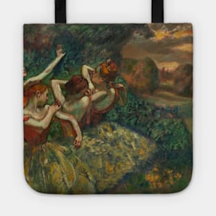 Edgar Degas Four Ballerina Dancers Orange Autumn fall Gift For art admirer Tote