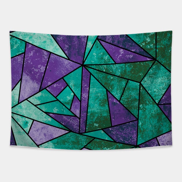 Purple and Teal Modern Abstract Stained Glass