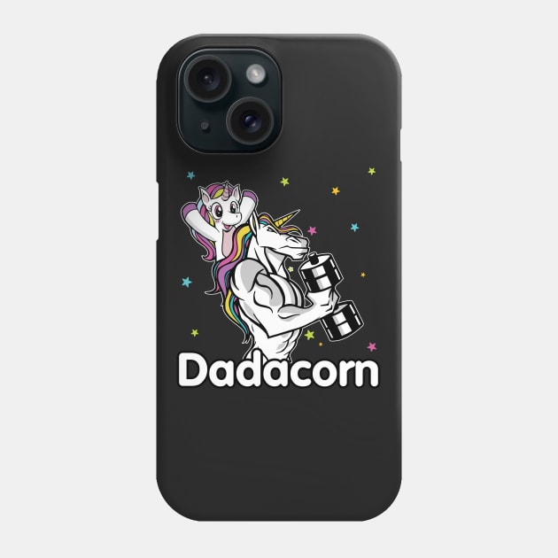 Dadacorn - Muscle Dad And Baby Papacorn Unicorn design Phone Case by theodoros20