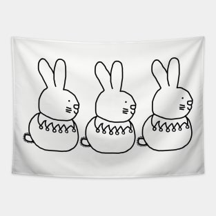 Three Bunnies Outline Tapestry