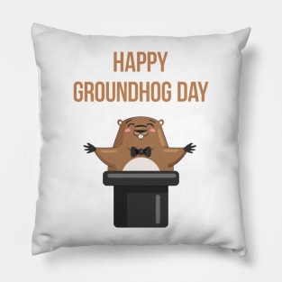 Happy Groundhog Day 2018 Pillow