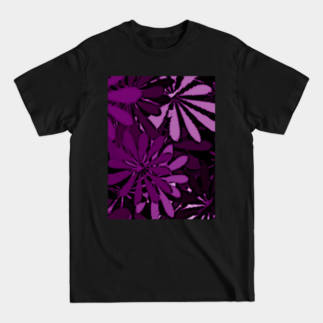 BIG PURPLE FLORAL PALM LEAVES PATTERN FOR SUMMER - Palm Leaves - T-Shirt