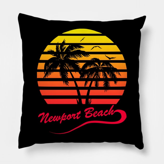 Newport Beach Pillow by Nerd_art