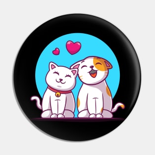 Couple of cat cartoon Pin