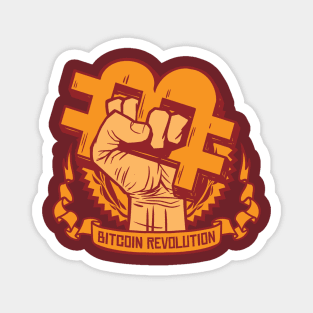 Bitcoin Revolution Crypto Currency Merch BTC Magnet