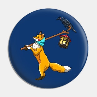 The Red Fox and Raven Pin