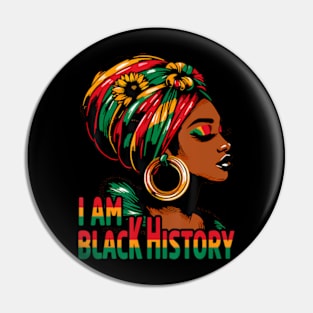 I Am Black History Month African American Juneteenth Pin