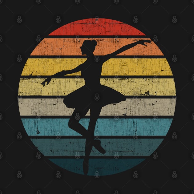 Ballet Ballerina Silhouette On A Distressed Retro Sunset graphic by theodoros20