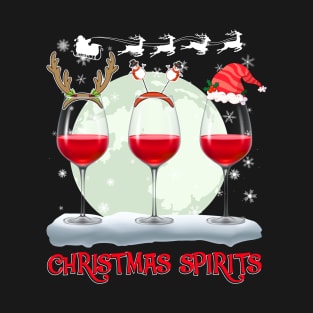 Christmas spirits wine funny shirt gift wine lover T-Shirt