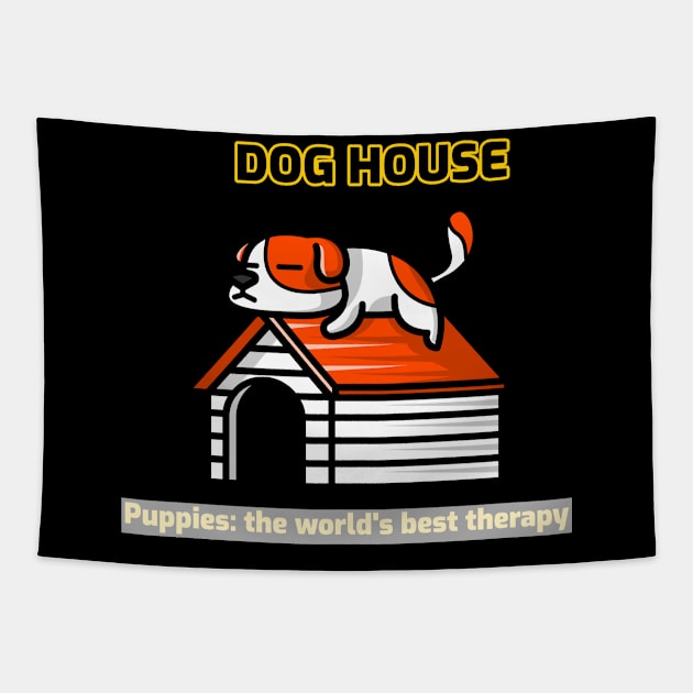 DOG HOUSE Tapestry by Cectees