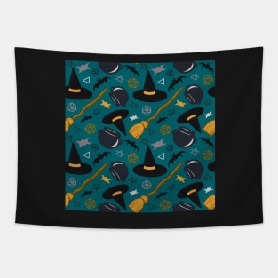 Witchy Vibes Pattern - Magical Teal Tapestry