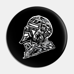 Black and white Sci fi  Robot Design Pin