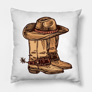 Cowboy Hat and Boots ,Western Pillow