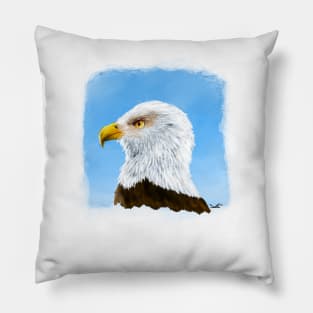 Bald Eagle Head in Profile Pillow