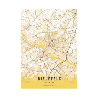 Bielefeld - Germany Yellow City Map T-Shirt