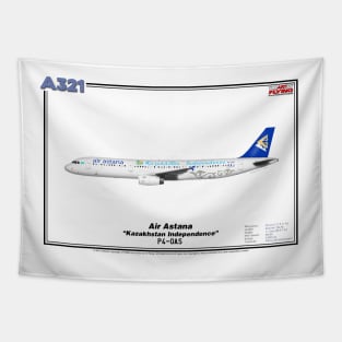 Airbus A321 - Air Astana "Kazakhstan Independence" (Art Print) Tapestry